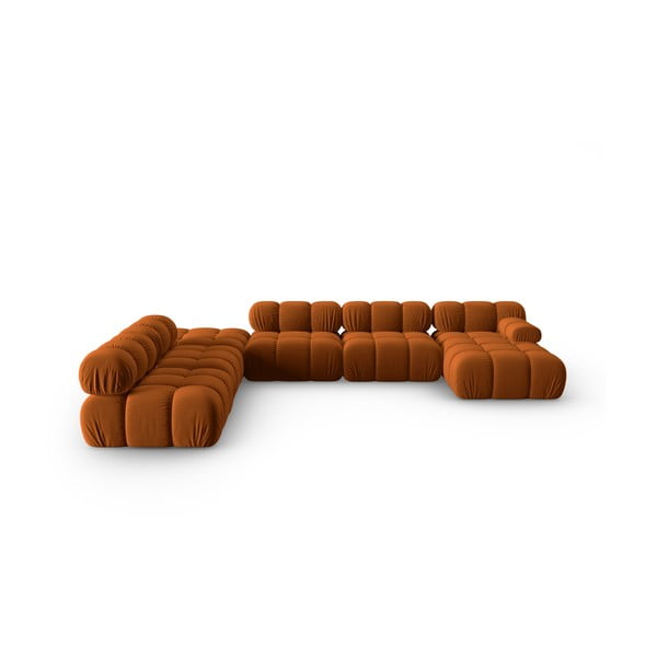 Canapea portocalie cu tapițerie din catifea 379 cm Bellis – Micadoni Home