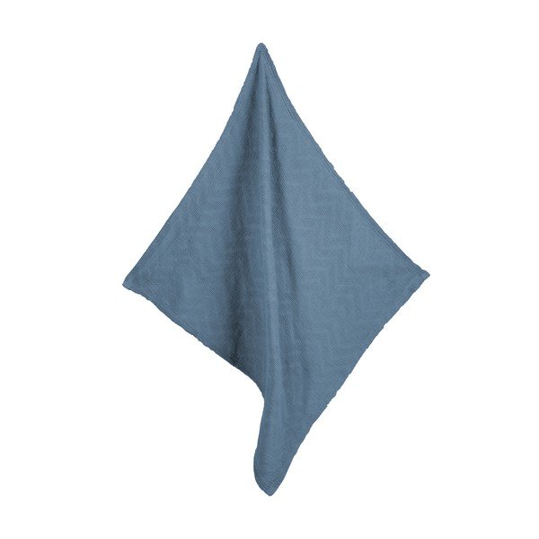 Pătură pentru copii albastră din bumbac organic tricotată 80x80 cm Seashells – Roba-image-1