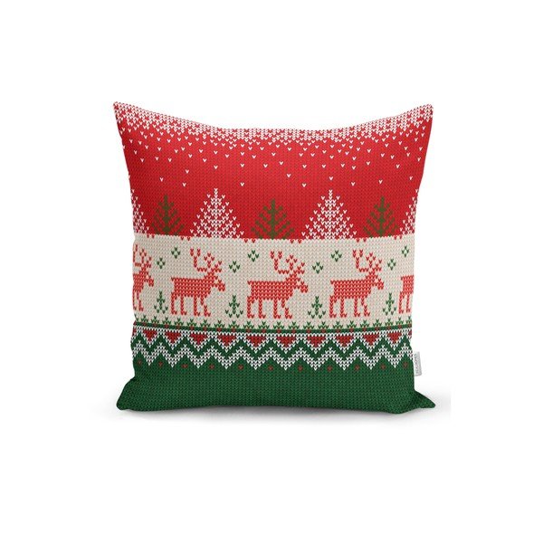 Set 4 fețe de pernă și un napron de masă cu model de Crăciun Minimalist Cushion Covers Merry Christmas-image-4