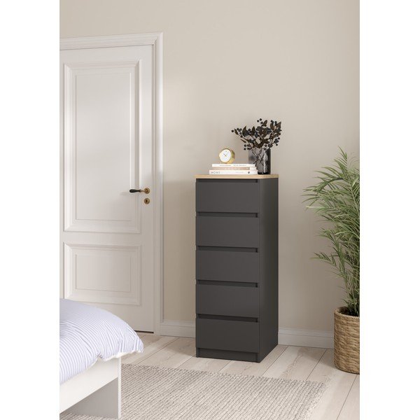 Comodă gri închis 40x111x50 cm Naia – Tvilum-image-1