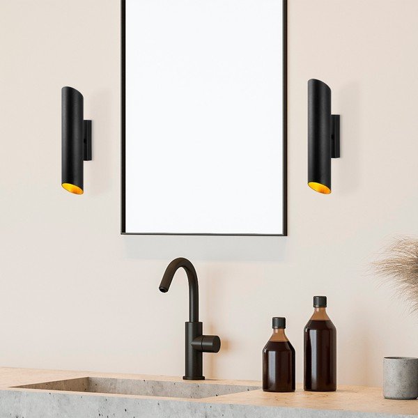 Aplică de perete neagră/aurie ø 8 cm Cut – Opviq lights-image-2