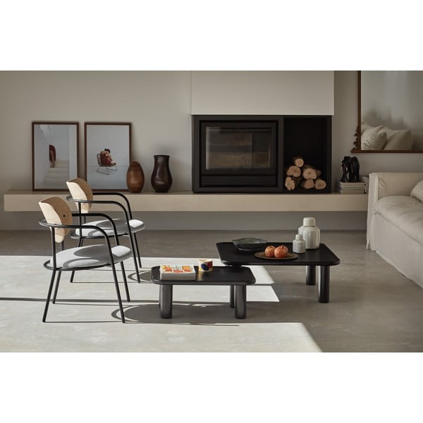 Set 2 măsuțe auxiliare Teulat Nest, negru-image-3