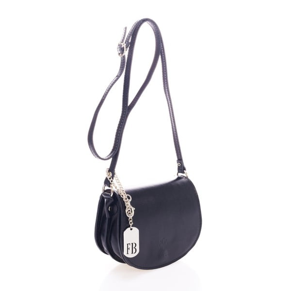 Geantă din piele naturală Federica Bassi Bubo, negru-image-2