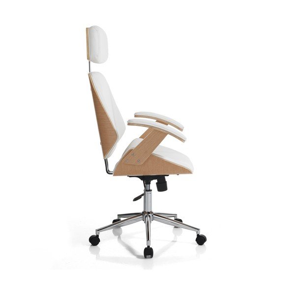 Scaun de birou alb din imitație de piele Visby – Tomasucci-image-3