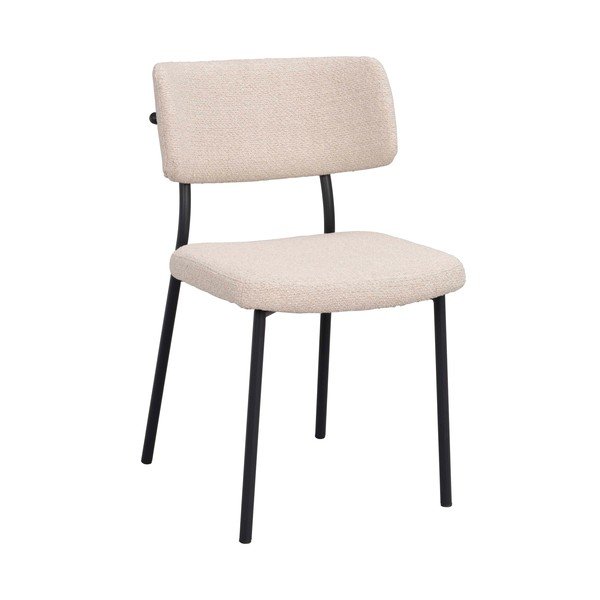 Scaun de dining negru/crem din oțel Herbster – Rowico