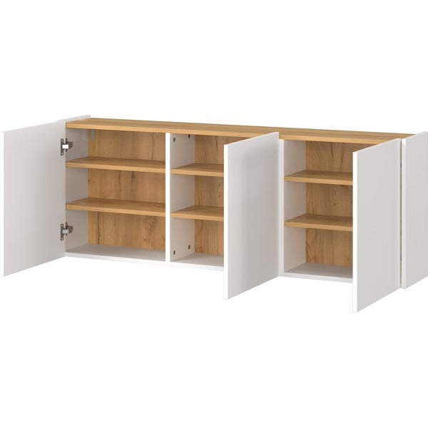 Dulap alb cu aspect de lemn de stejar suspendat 138x52x25 cm Libbiano – Germania-image-3