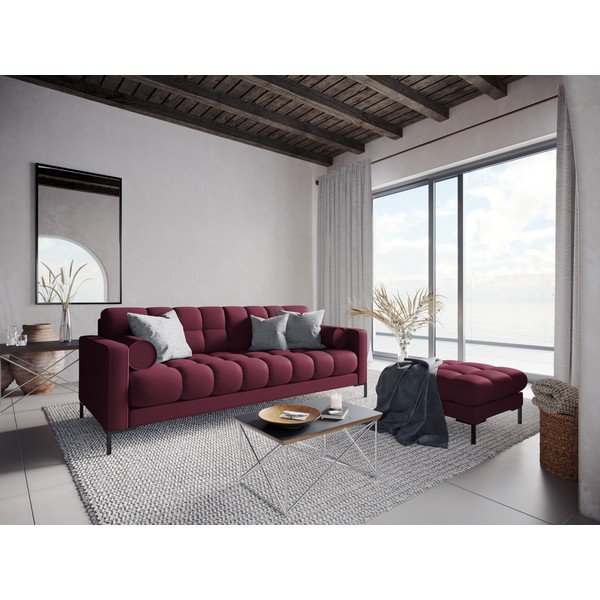 Taburet tapițat Cosmopolitan Design Bali, 60 cm, roșu închis-image-4