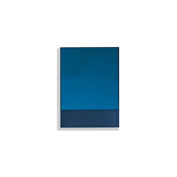 Oglindă cu lemn de stejar Another Brand Rectangle, albastru