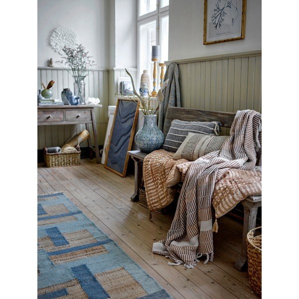 Pătură în culoare naturală din bumbac reciclat 130x160 cm Isnel – Bloomingville-image-1