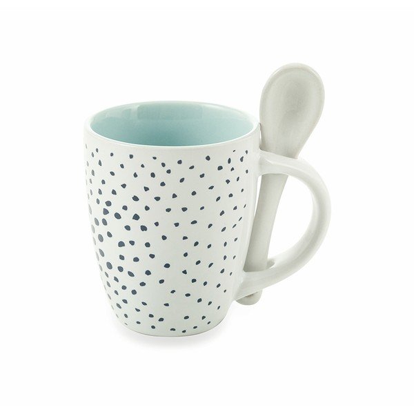 Set 6 căni din gresie ceramică cu linguriță VDE Tivoli 1996 Marea-image-3