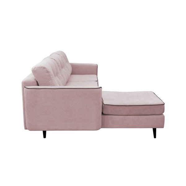 Colțar extensibil Mazzini Sofas Dragonfly, extensie partea stângă, roz-image-2