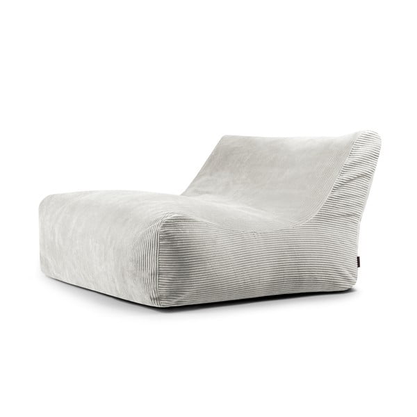 Fotoliu bean bag crem cu tapițerie din catifea reiată Sofa Lounge – SLOWDOWN