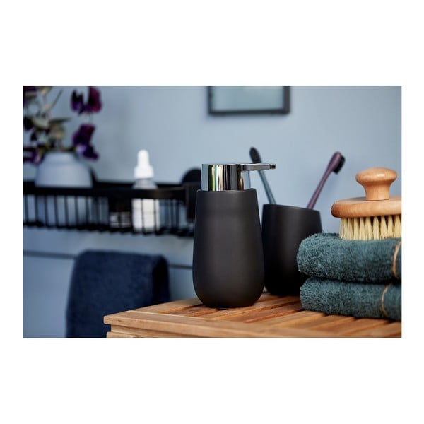 Dozator din ceramică pentru săpun Wenko Badi, negru-image-3