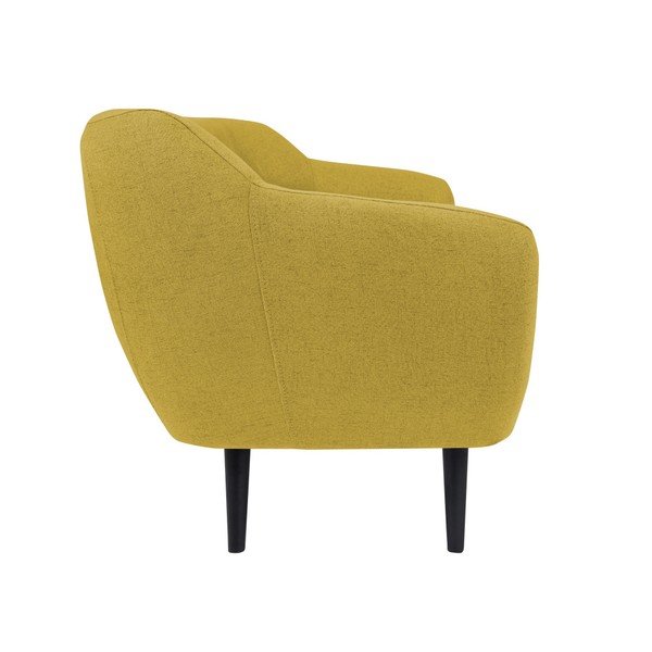 Canapea cu 2 locuri și picioare maro Mazzini Sofas Piemont, galben-image-2