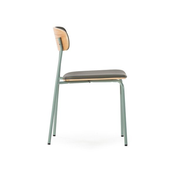 Scaune de dining verde-închis stivuibile 2 buc. tapițate Saula – Marckeric-image-3