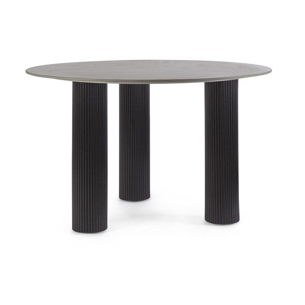 Masă de dining rotundă cu blat cu aspect de marmură ø 120 cm Bamira – Yes Everyday