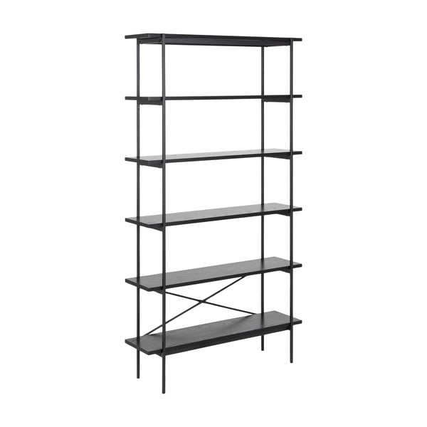 Etajeră neagră cu aspect de lemn de frasin 94x172 cm Angus – Actona-image-2