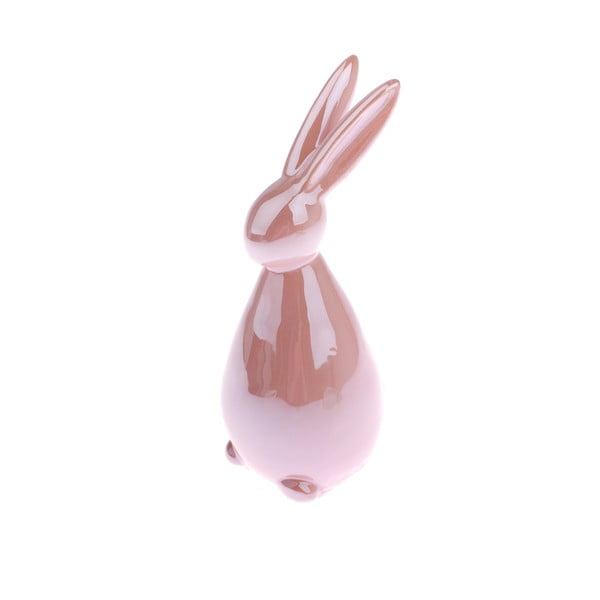 Decorațiune din ceramică în formă de iepure Dakls Easter Deco Hare, roz