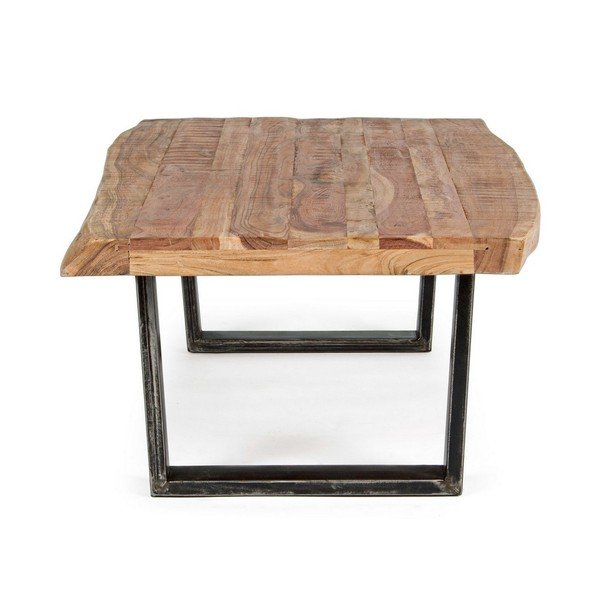 Măsuță de cafea neagră/în culoare naturală cu blat din lemn de acacia 70x120 cm Elmer – Bizzotto-image-3