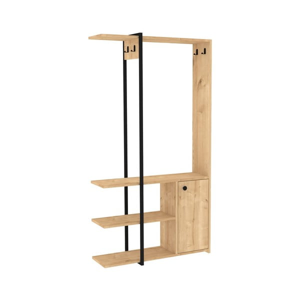 Set pentru hol negru/cu aspect de lemn de stejar Kumsal – Kalune Design