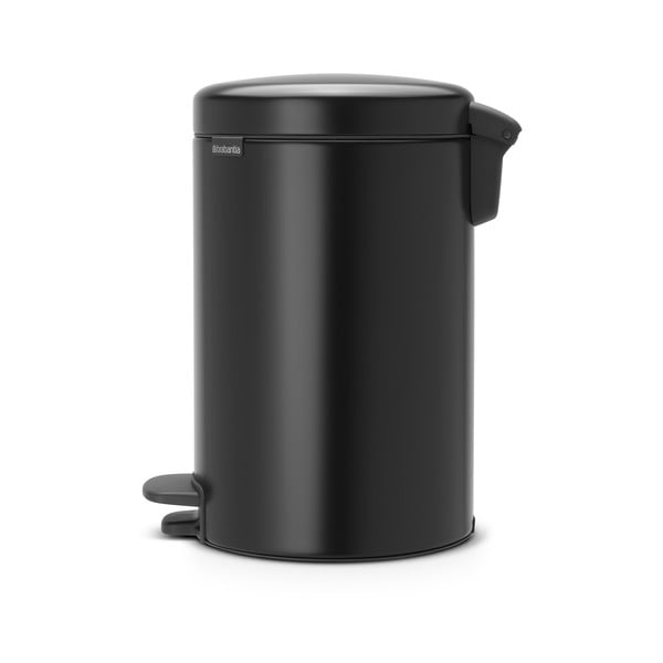 Coș de gunoi negru mat cu pedală din oțel 12 l NewIcon – Brabantia