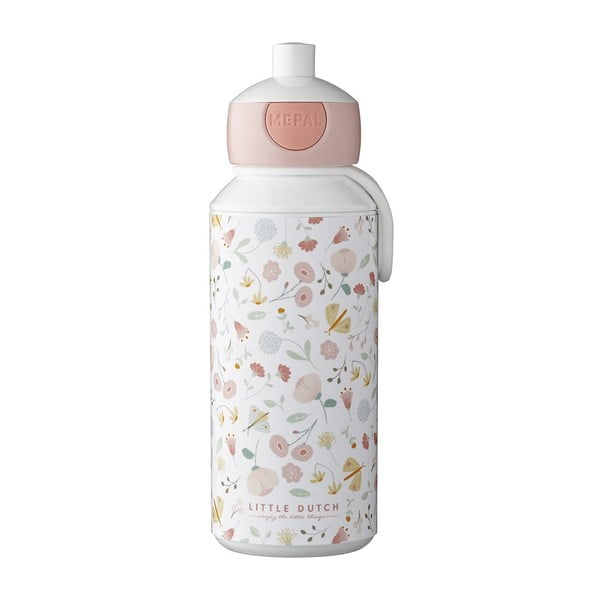 Sticlă pentru copii albă/roz-deschis 400 ml Flowers & butterflies – Mepal