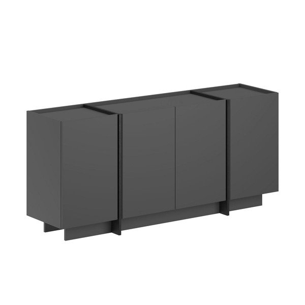 Comodă gri antracit cu orificiu pentru cabluri 180x80x45 cm Dorma – Kalune Design