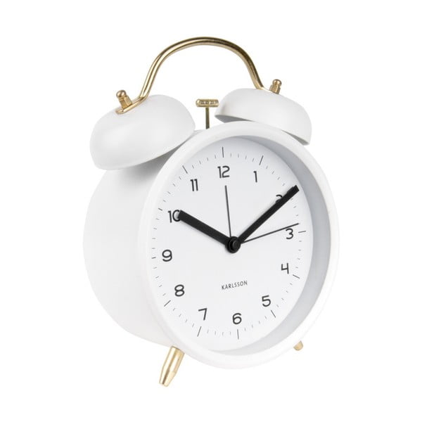 Ceas alarmă Karlsson Classic, alb, ⌀ 14 cm