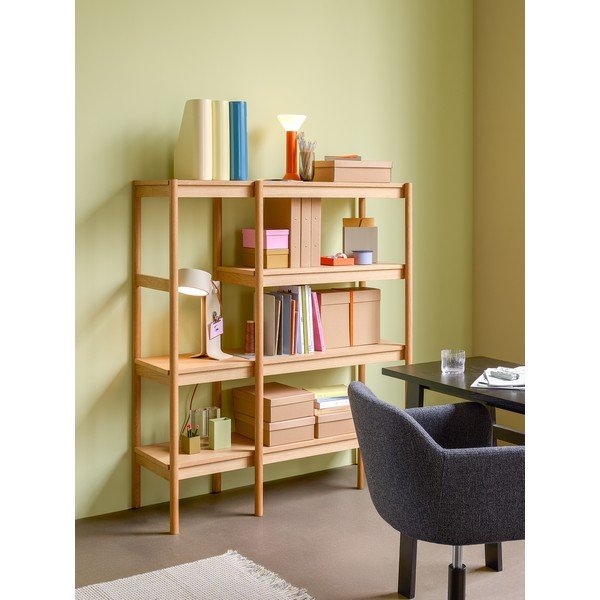 Etajeră în culoare naturală cu aspect de lemn de stejar 120x140x42 cm Seize – Hübsch-image-1