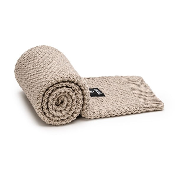 Pătură pentru copii bej tricotată 80x100 cm – T-TOMI