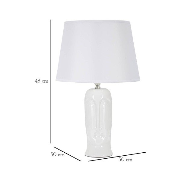 Veioză albă din ceramică cu abajur textil (înălțime 46 cm) Statua – Mauro Ferretti-image-4