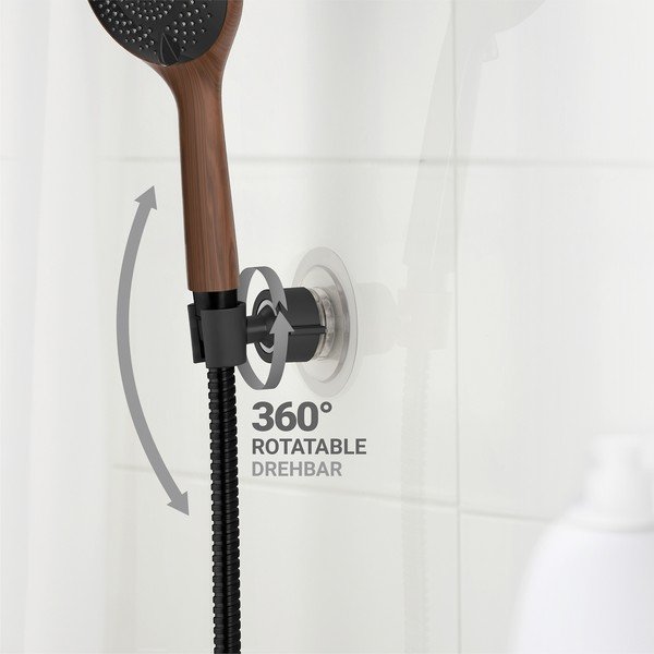 Suport pentru capul de duș negru autoadeziv din plastic Libertà – Wenko-image-2