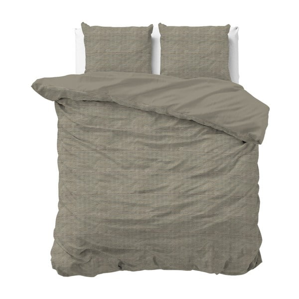 Lenjerie de pat din bumbac Sleeptime, 240 x 220 cm, maro