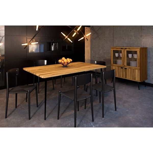 Masă dining din lemn de stejar 160x90 cm Kula – The Beds-image-4