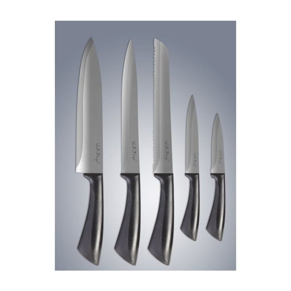 Set 5 cuțite cu suport Vialli Design, roșu-image-4