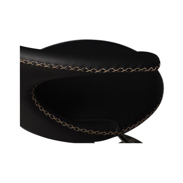 Scaun de bar reglabil cu șezut din piele DAN-FORM Denmark Flair, negru-image-2