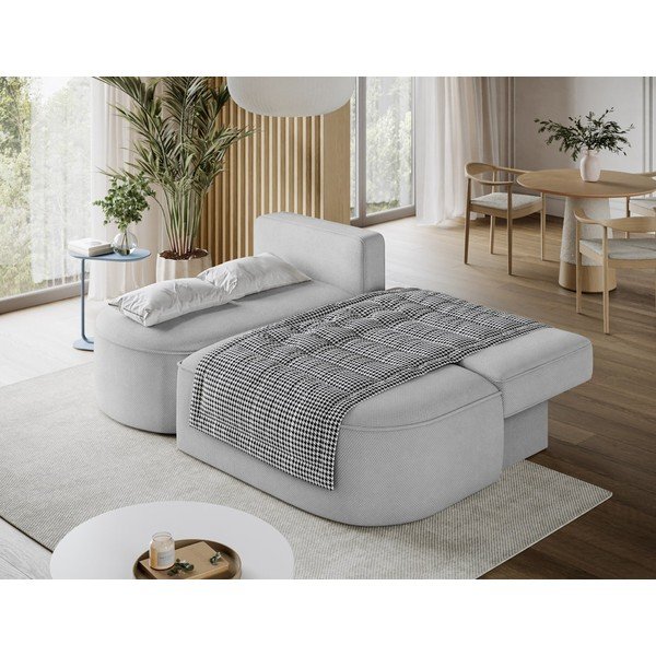 Colțar gri extensibil/cu spațiu de depozitare cu tapițerie din chenille (cu colț pe partea stângă/cu șezlong) Livosa – ELTAP-image-1