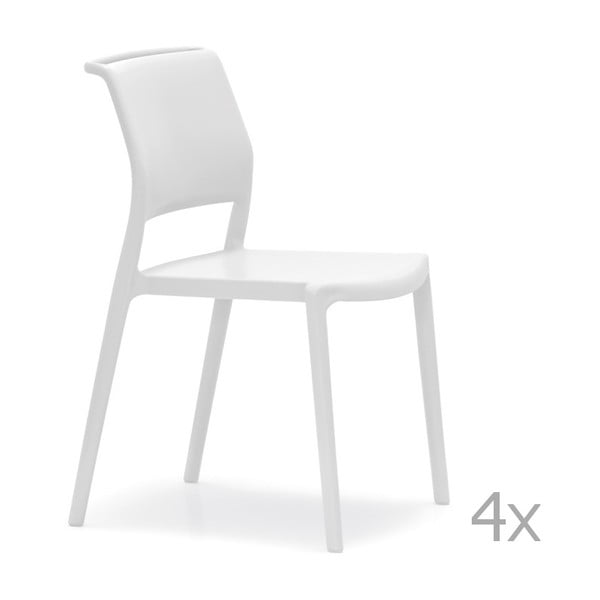 Set 4 scaune Pedrali Ara, alb