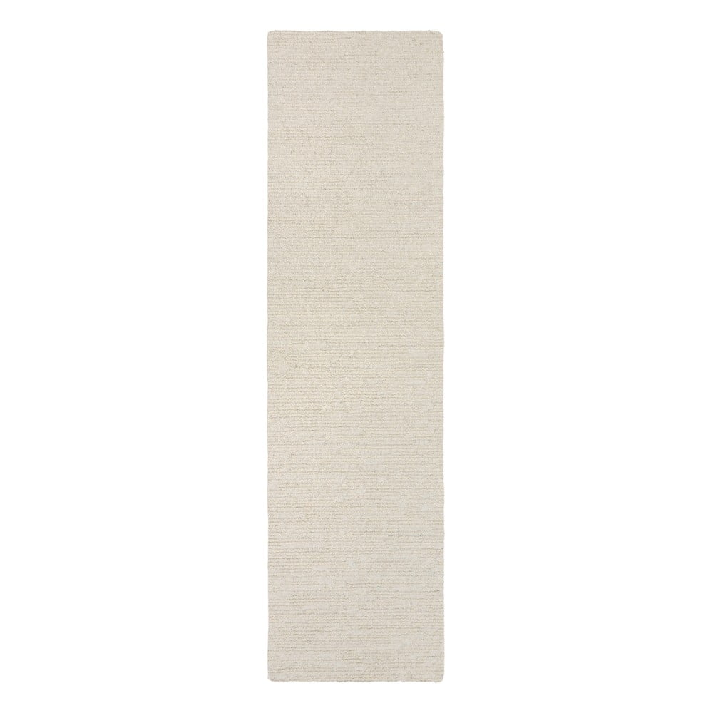 Covor tip traversă fildeș țesut manual din lână 80x230 cm Harris Boucle – Flair Rugs