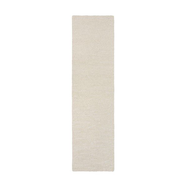 Covor tip traversă fildeș țesut manual din lână 80x230 cm Harris Boucle – Flair Rugs