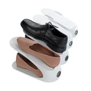 Suport pentru 4 perechi de pantofi Wenko Smart, alb
