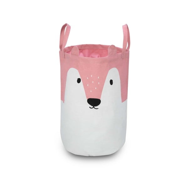 Coș pentru depozitare KICOTI Fox, ø 35 cm, roz - alb