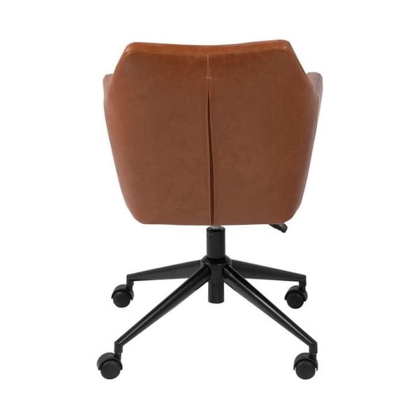 Scaun birou cu roți din piele artificială Actona Nora, maro-image-2