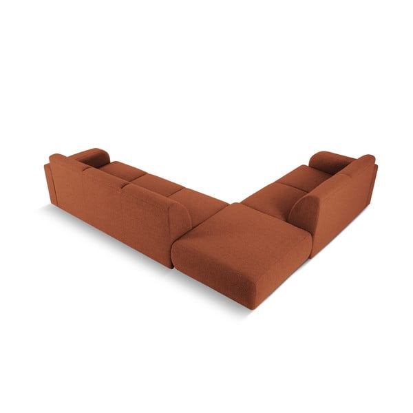 Colțar maro cu tapițerie din stofă bouclé (colț stânga) Molino – Micadoni Home-image-3