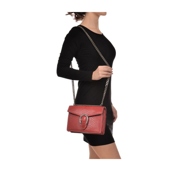 Poșetă din piele Renata Corsi Fiona, roșu-image-4