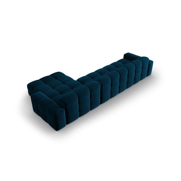 Colțar albastru închis cu tapițerie din catifea (pe partea dreaptă) Kendal – Micadoni Home-image-4