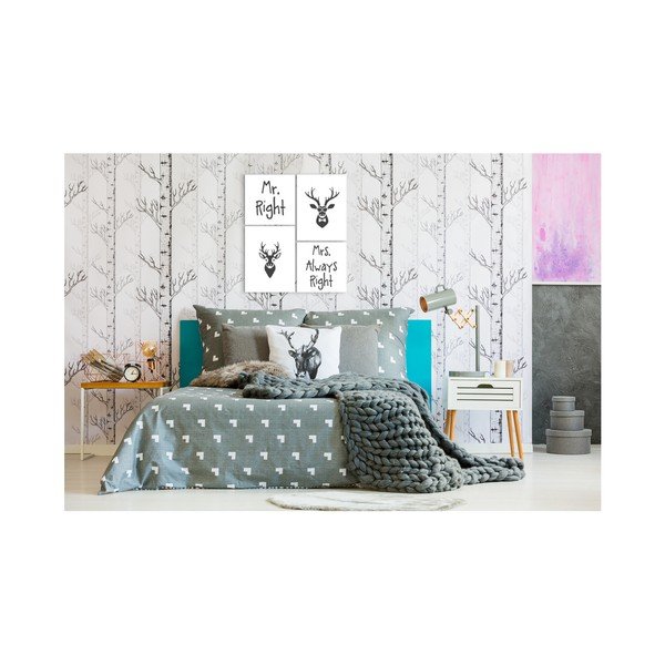 Tablou din 4 piese Styler Scandi Mr & Mrs, 64 x 74 cm-image-1