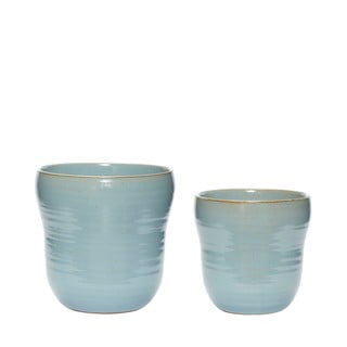 Set 2 ghivece din ceramică Hübsch Tina, albastru