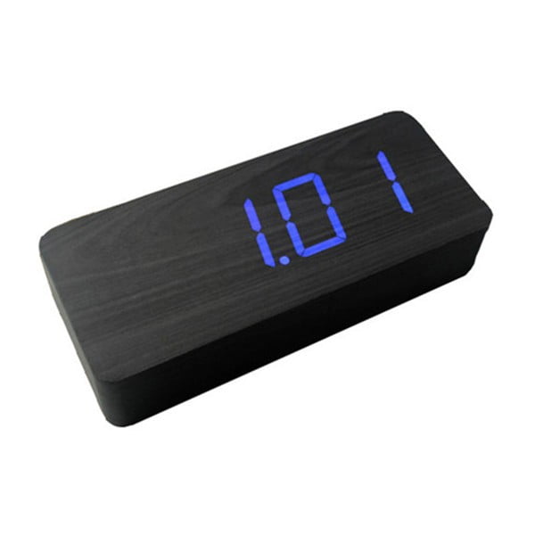 Ceas deșteptător cu LED Gingko Slab Click Clock, negru - albastru-image-2