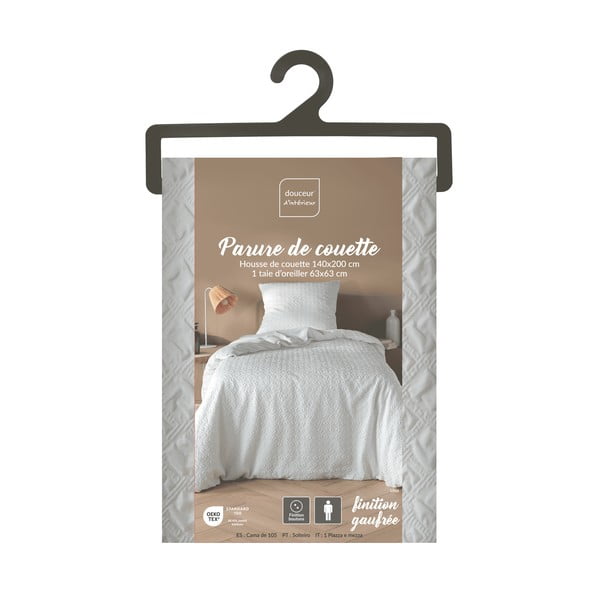 Lenjerie de pat albă din microfibră pentru pat de o persoană 140x200 cm Litea – douceur d'intérieur-image-4